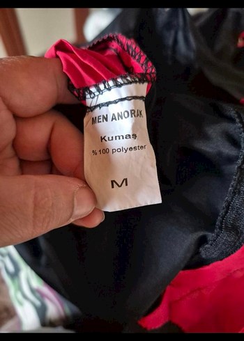 m Beden siyah Renk Siyah Kırmızı Fermuarlı Yağmurluk Unisex