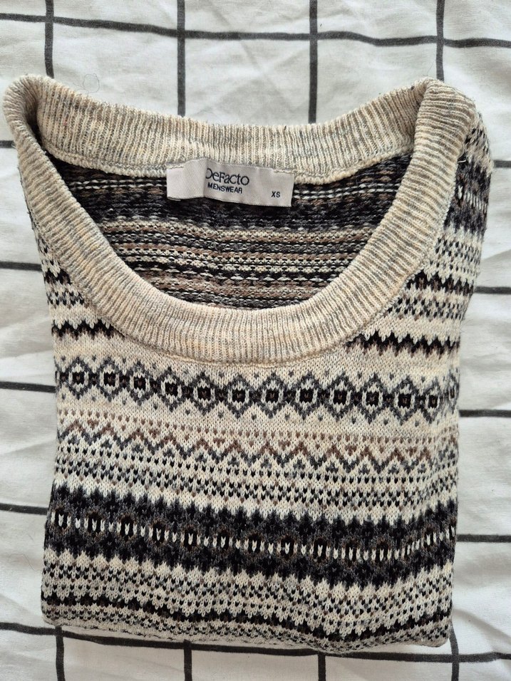 Erkek Örgü Uzun Kollu Kazak - Görsel 3