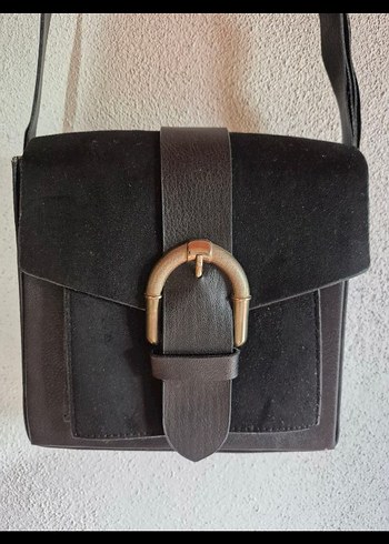 Tokalı Siyah Süet Kadın Çanta - Görsel 2