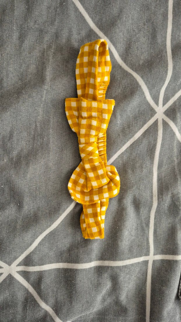 Sarı Kareli Nakışlı Kız Elbisesi - Görsel 4