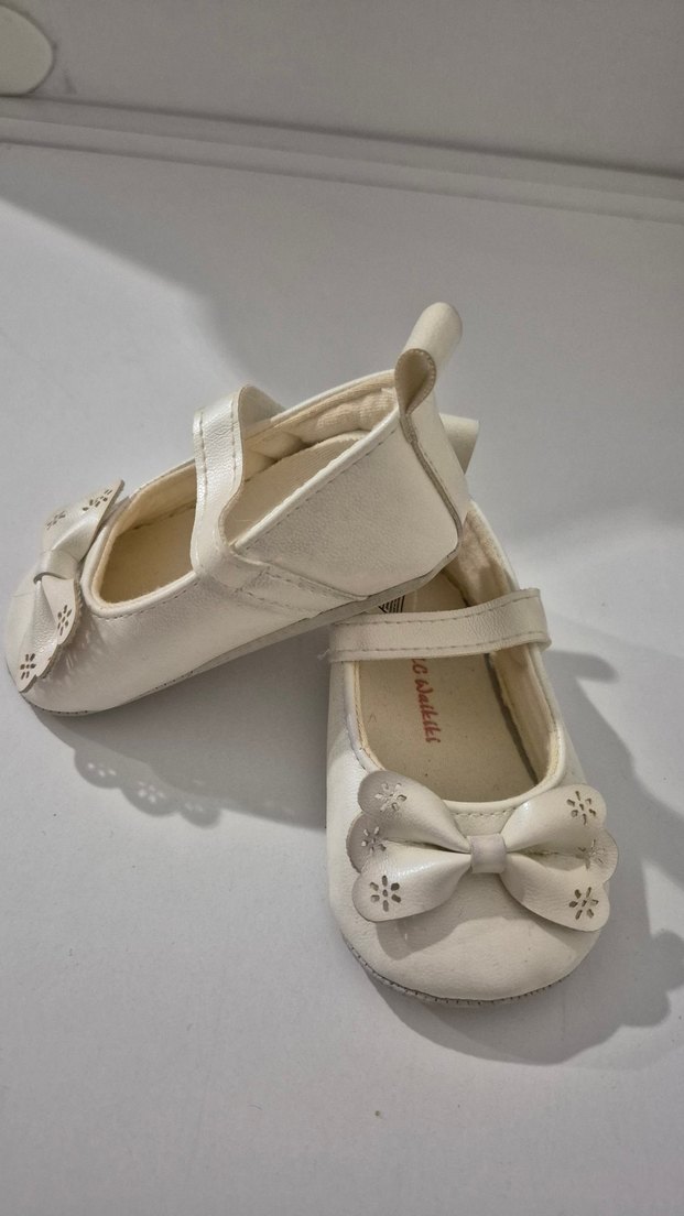 Kız Çocuk Beyaz Fiyonklu Babet - Görsel 2