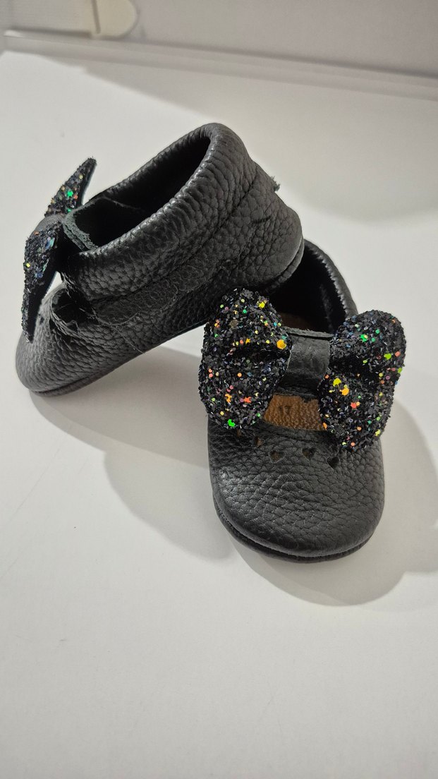 Kız Bebek Siyah Lastik İlk Adım Ayakkabısı - Görsel 2