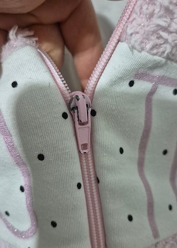 Kız Çocuk Peluş Kapüşonlu Yelek - Görsel 5