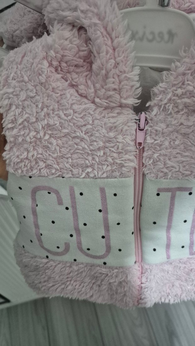 Kız Çocuk Peluş Kapüşonlu Yelek - Görsel 4