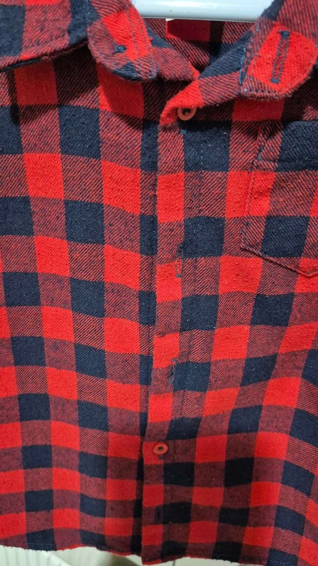 Erkek Çocuk Kırmızı Kareli Uzun Kollu Gömlek - Görsel 3