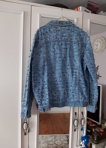 zimbali yirtikli taşlı ipekyol ceket - Görsel 3