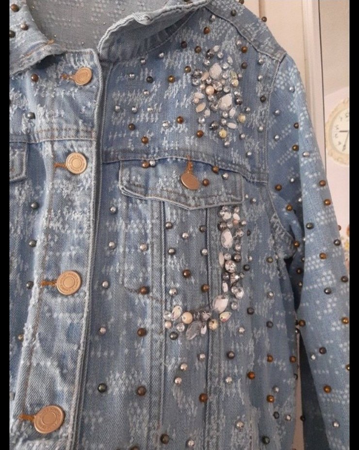 zimbali yirtikli taşlı ipekyol ceket - Görsel 4