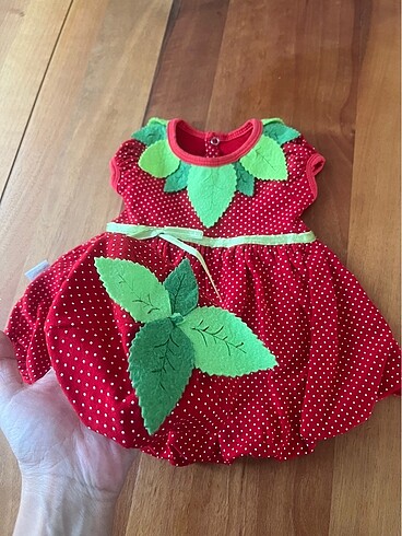 9 Ay Beden kırmızı Renk Çikek kırmızı kız bebek elbise şapka takımı
