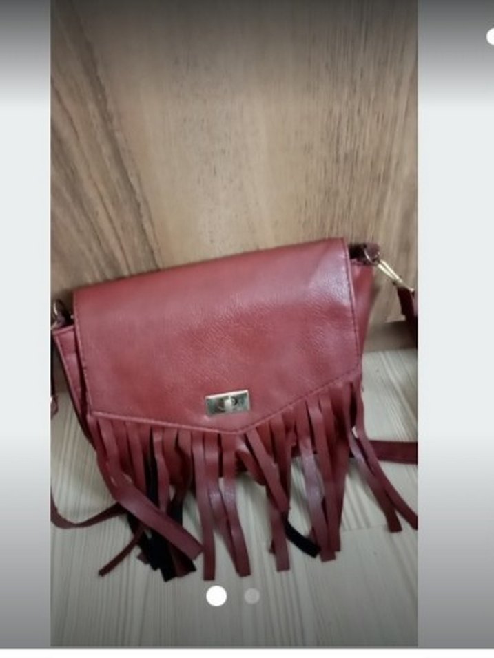 Parlak Kahverengi Deri Kadın Portföy Çanta - Görsel 3