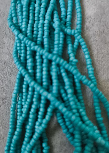 Uzun Turkuaz Boncuklu Bohem Kolye - Görsel 3