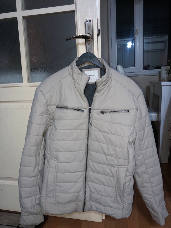 Gri Erkek Mont Fermuarlı - Görsel 2