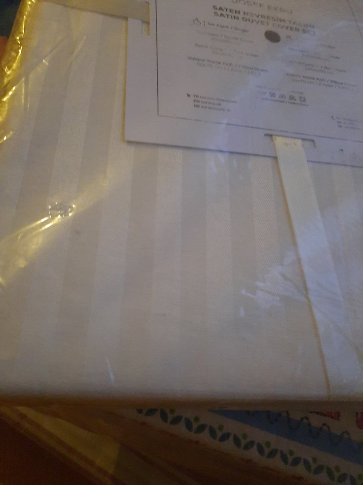 KH Joséf Ekru Desenli Saten Nevresim Takımı - Görsel 2