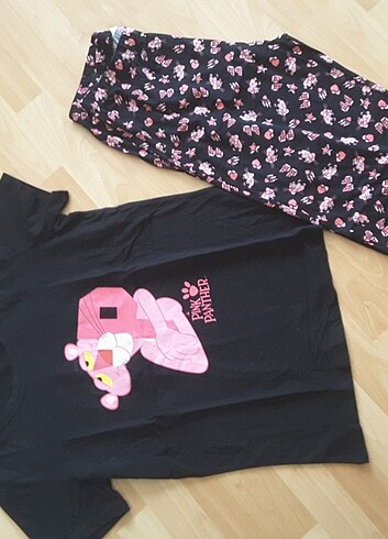 xs Beden siyah Renk Penti pembe panter