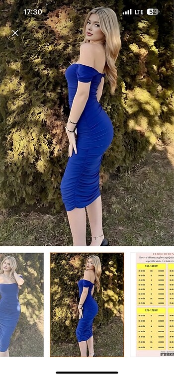 Zara Saks mavisi abiye elbise-butik