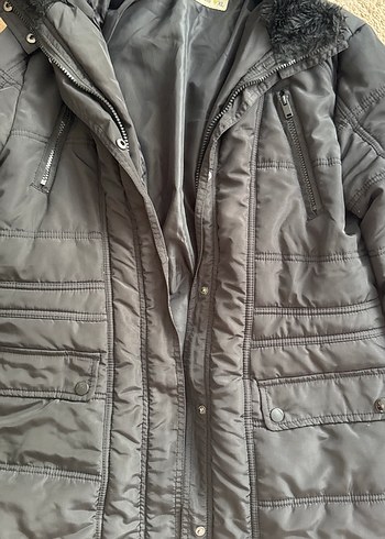 xl Beden Siyah Kürklü Kadın Kışlık Mont