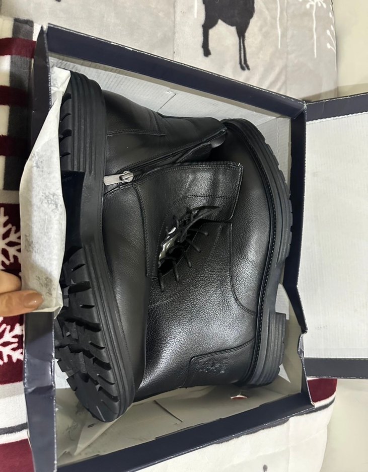 Polo etiketli Siyah deri Bot - Görsel 2