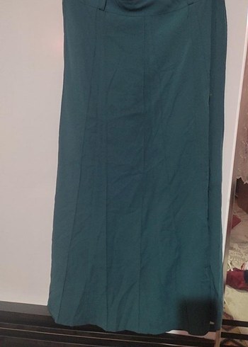 Yeşil Drapeli Uzun Kadın Etek - Görsel 2