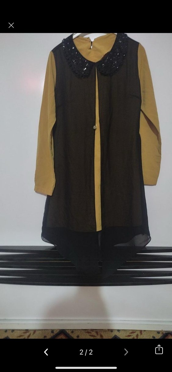 Sarı Uzun Kollu Kadın Tunik - Görsel 2