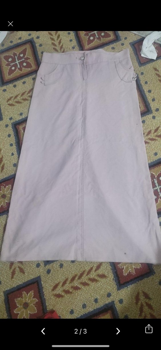 Pudra pembe Kadın Uzun Etek Rahat Kesim - Görsel 2