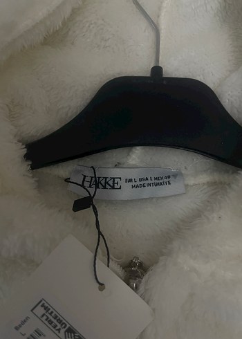 Beyaz Kapüşonlu Peluş Ceket - Görsel 2