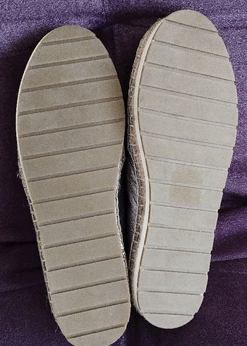 40 Beden gri Renk Kadın Bej Süet Kürklü Dolgu Topuk Espadril Hiç kullanılmadı