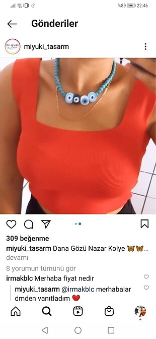 Boncuk kolye