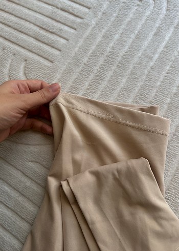 Bej Uzun Kollu Basic Kadın Tişört - Görsel 2