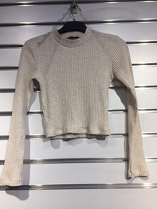 Bershka Krem Renk Crop