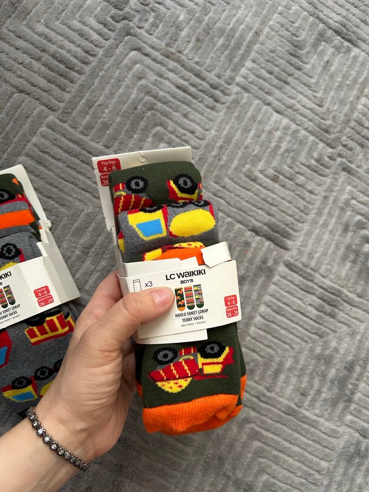 LC Waikiki Erkek Çocuk Desenli Çorap 3'lü - Görsel 3