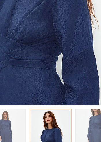 Trendyol & Milla Navy Uzun Drapeli Kadın Elbise