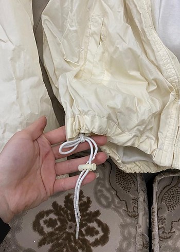 Beyaz Parlak Midi Hamile Ceket - Görsel 8