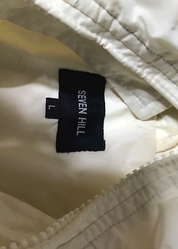 Beyaz Parlak Midi Hamile Ceket - Görsel 9