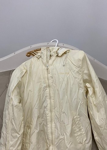 Beyaz Parlak Midi Hamile Ceket - Görsel 4