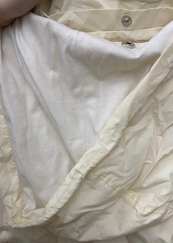 Beyaz Parlak Midi Hamile Ceket - Görsel 7