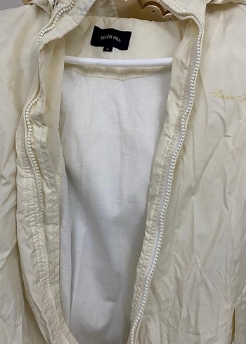 Beyaz Parlak Midi Hamile Ceket - Görsel 6