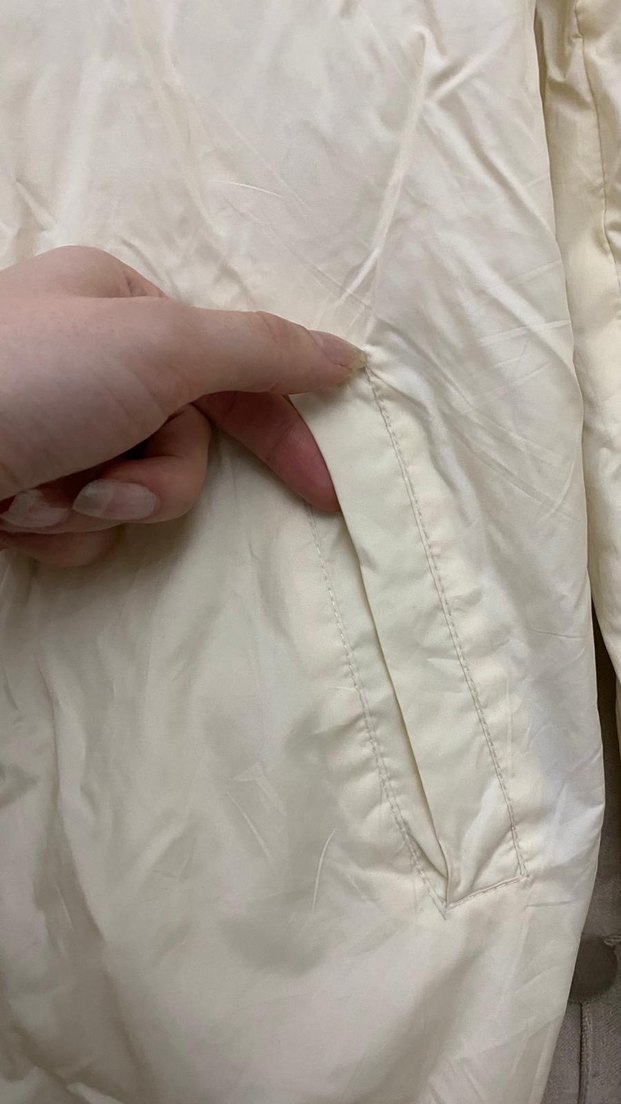 Beyaz Parlak Midi Hamile Ceket - Görsel 3