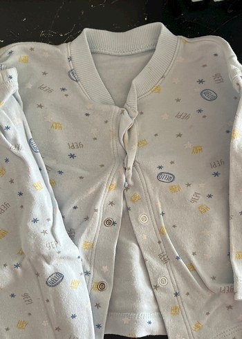 Uzun Kollu Beyaz Bebek Takımı Pamuk - Görsel 2