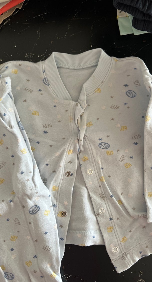 Uzun Kollu Beyaz Bebek Takımı Pamuk - Görsel 2