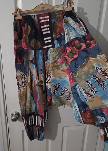 Kadın Çok Renkli Bohem Salaş Pantolon - Görsel 2