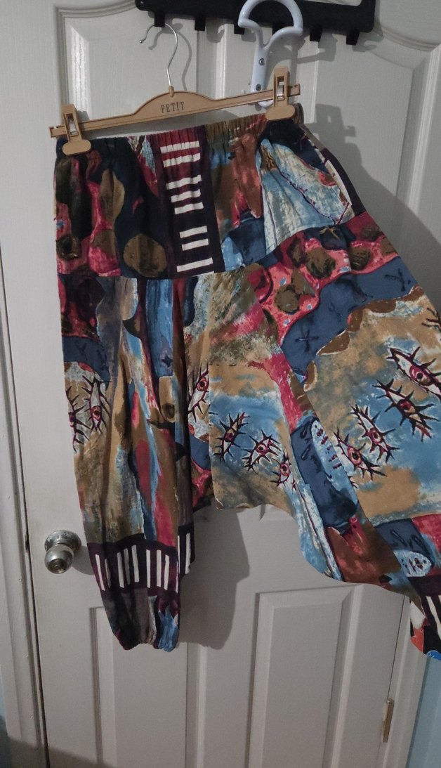 Kadın Çok Renkli Bohem Salaş Pantolon - Görsel 2