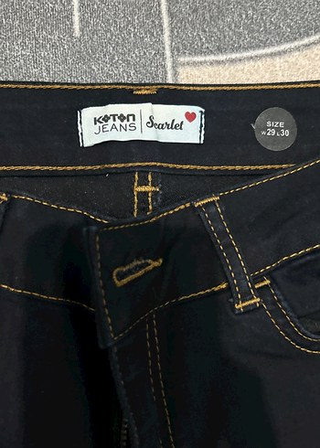Koton Kadın Siyah Denim Midi Boy Kot Pantolon