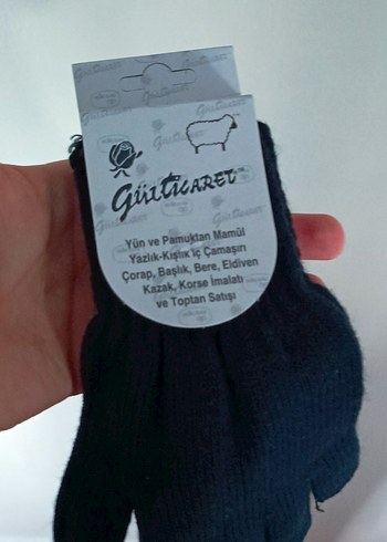 Erkek Çocuk Siyah Örgü Polar Eldiven - Görsel 3
