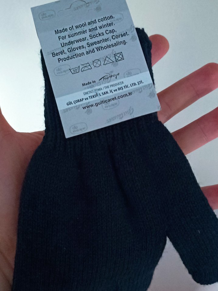 Erkek Çocuk Siyah Örgü Polar Eldiven - Görsel 2