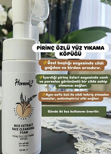 Homm Bitkisel Pirinç Özlü Yüz Yıkama Köpüğü