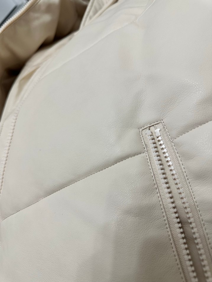 Bej Kadın Kışlık Mont Kapüşonlu - Görsel 2