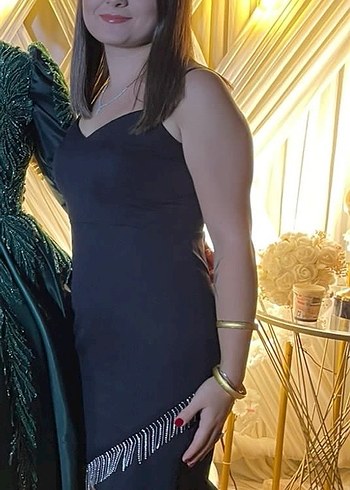 Siyah Drapeli Mini Gece Elbisesi - Görsel 2