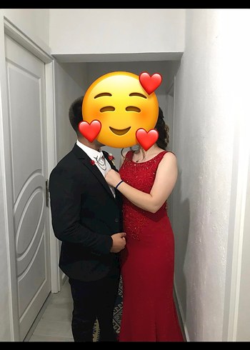 Parlak Kırmızı Uzun Strappy Gece Elbisesi - Görsel 2