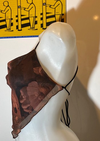 Drapeli Kahverengi Halter Yaka Bustier - Görsel 2