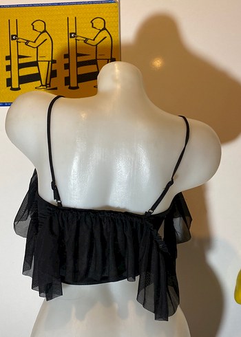 Siyah Fırfırlı Gotik Mini Büstiyer - Görsel 4