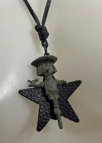 Mini Siyah Boncuklu Rock Punk Kolye - Görsel 2